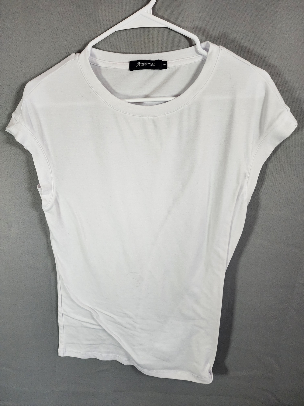 Automet Women's White Short Sleeve Crewneck Tee - Essential Fit